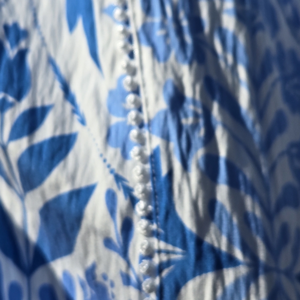 NEW Ellen Tracy Blue Vintage Floral Spring Dress M - Picture 6 of 11